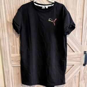 Puma Black Dress with Multicolor Logo